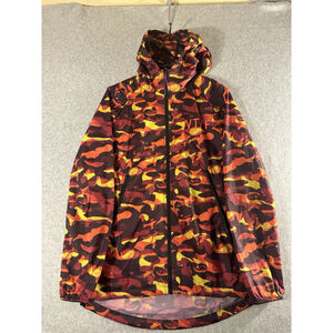 Nike Track & Field Hooded Jacket Small Camo Red Orange Yellow Full Zip